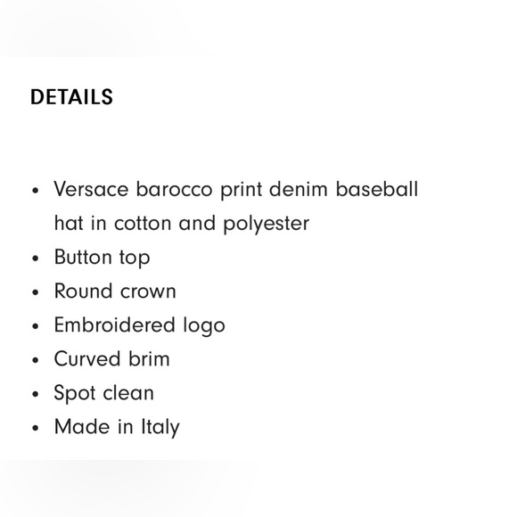 Versace NWT Embroidered Logo Barocco Print Denim Baseball Hat - Picture 7 of 7